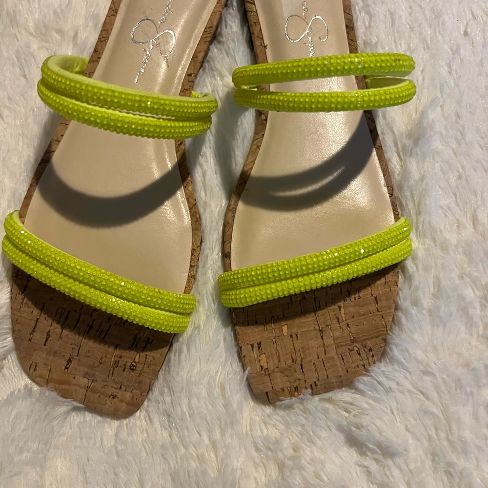 Women's Neon Yellow Strappy Sandals
